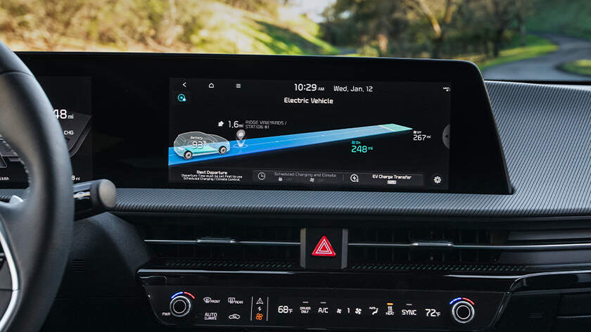Center display of the EV6 showing Electric Vehicle screen