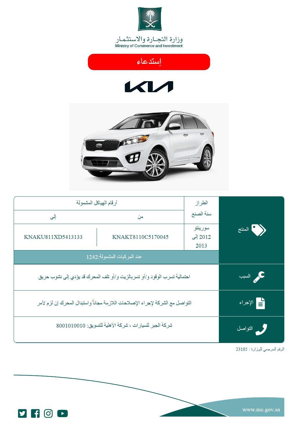 recall sorento