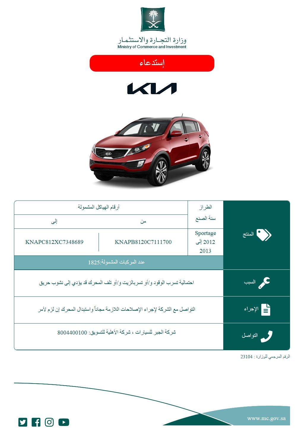 recall sportage