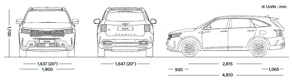 kia-sorento-mq4-22my-dimensions-all-view