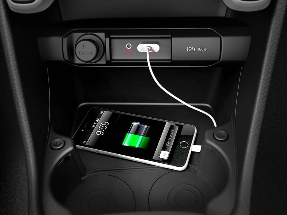 AUX and USB ports